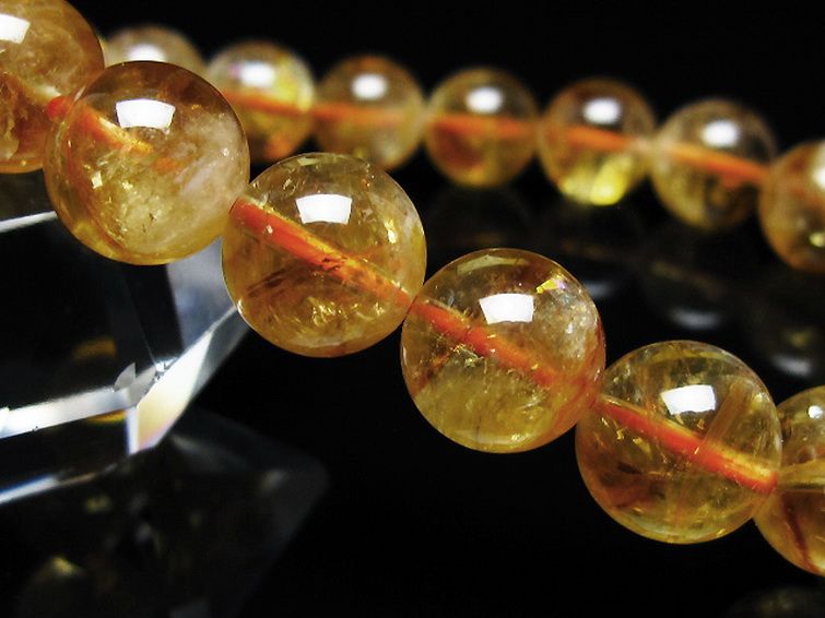 虹入り シトリン ブレスレット 11mm [t366-14152] 3枚目
