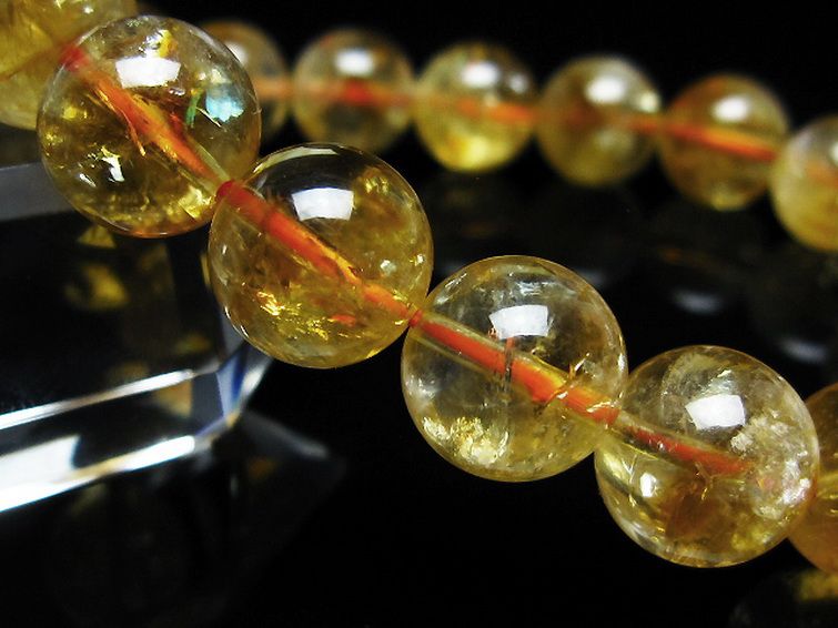 虹入り シトリン ブレスレット 11mm [t366-14189] 3枚目