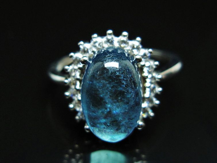 アクアマリン 指輪 (17号)[T367-7296] 1枚目