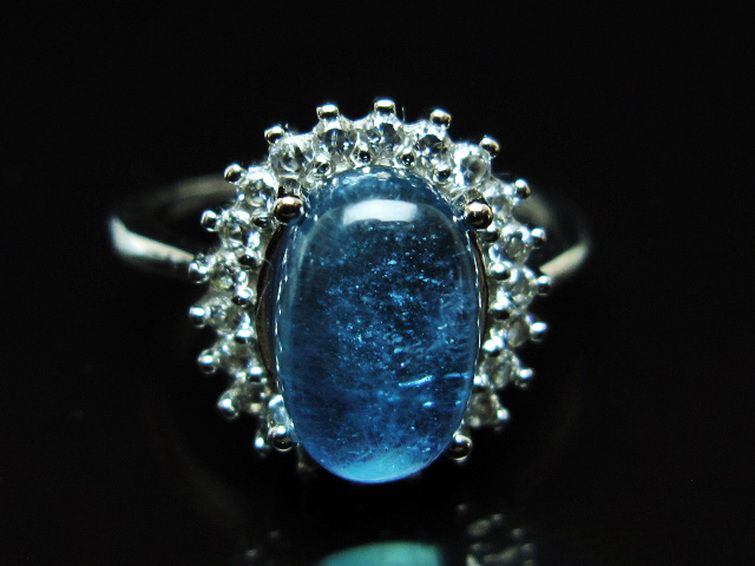 アクアマリン 指輪 (16号)[T367-7310] 1枚目