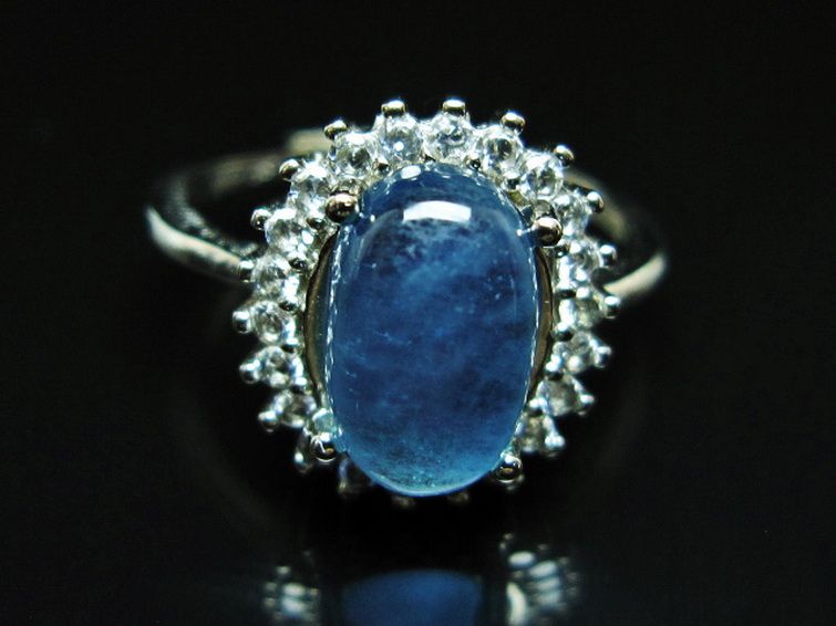 アクアマリン 指輪 (17号) [t367-7312] 1枚目