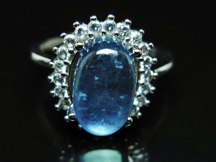 アクアマリン 指輪 (16号)[T367-7327] 1枚目