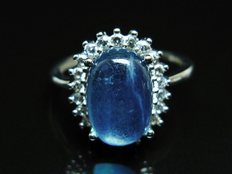 見事なレインボー!!★非加熱アクアマリンリング★ アクアマリン 指輪 (18号)[t367-7330]