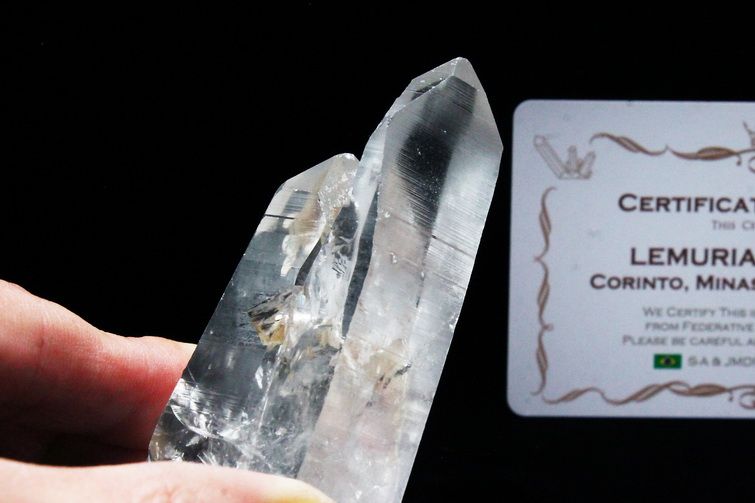 レムリアンシード水晶 原石 ミナスジェライス州コリント産 ※証明書付き[T370-4094] 1枚目