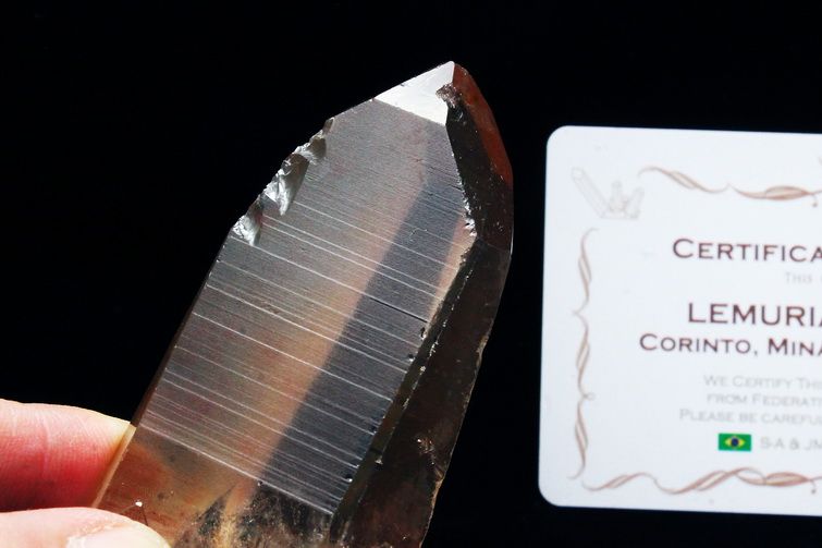 シトリン レムリアンシード水晶 原石 ミナスジェライス州コリント産 ※証明書付き[T370-4140] 1枚目