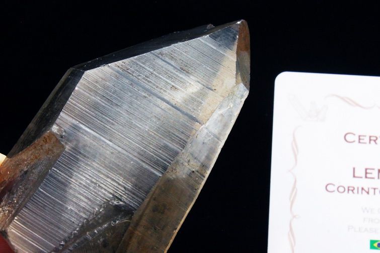 シトリン レムリアンシード水晶 原石 ミナスジェライス州コリント産 ※証明書付き[T370-4141] 1枚目