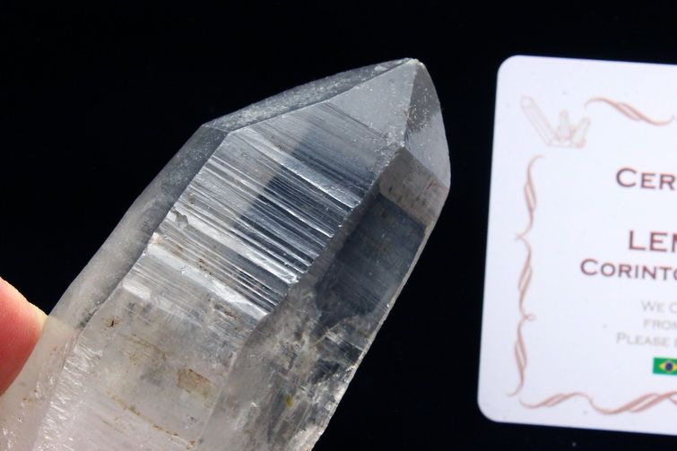 シトリン レムリアンシード水晶 原石 ミナスジェライス州コリント産 ※証明書付き[T370-4143] 1枚目