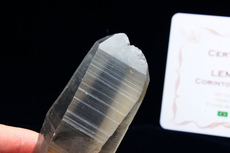 シトリン レムリアンシード水晶 ダブルポイント 原石 ミナスジェライス州コリント産 ※証明書付き[T370-4153] 1枚目