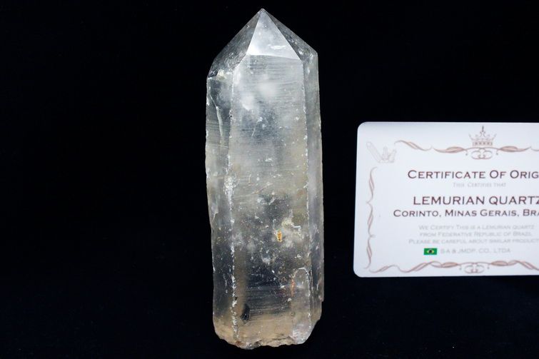 シトリン レムリアンシード水晶 原石 ミナスジェライス州コリント産 ※証明書付き[T370-4818] 1枚目