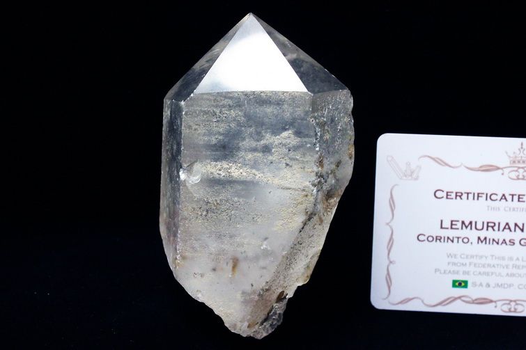 シトリン レムリアンシード水晶 原石 ミナスジェライス州コリント産 ※証明書付き[T370-4820] 1枚目