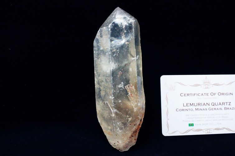 シトリン レムリアンシード水晶 原石 ミナスジェライス州コリント産 ※証明書付き[T370-4823] 1枚目