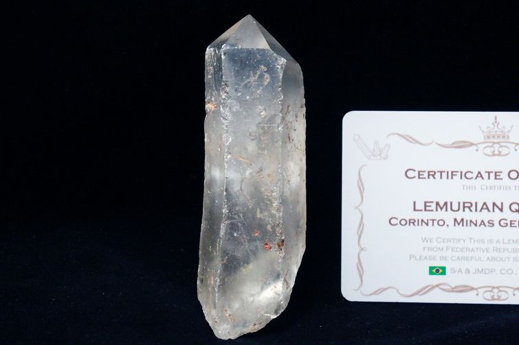 シトリン レムリアンシード水晶 原石 ミナスジェライス州コリント産 ※証明書付き[T370-4825] 1枚目