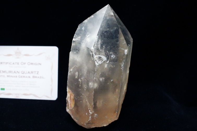 シトリン レムリアンシード水晶 原石 ミナスジェライス州コリント産 ※証明書付き[T370-4827] 1枚目