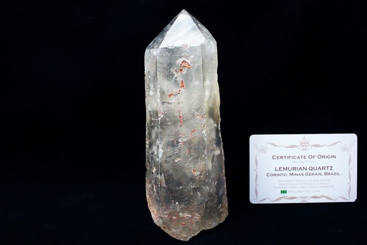 シトリン レムリアンシード水晶 原石 ミナスジェライス州コリント産 ※証明書付き[T370-4830] 1枚目