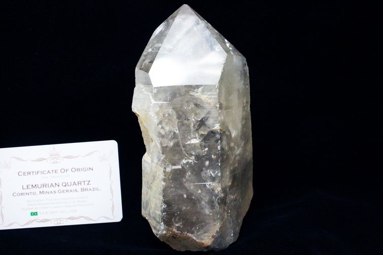 シトリン レムリアンシード水晶 原石 ミナスジェライス州コリント産 ※証明書付き[T370-4843] 1枚目