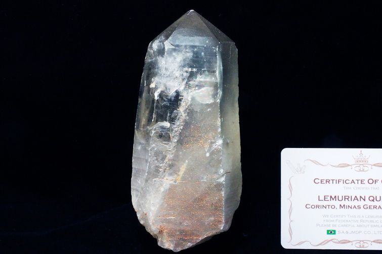 シトリン レムリアンシード水晶 原石 ミナスジェライス州コリント産 ※証明書付き[T370-4849] 1枚目