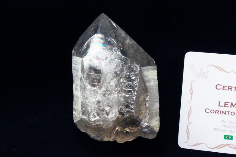 シトリン レムリアンシード水晶 原石 ミナスジェライス州コリント産 ※証明書付き[T370-4852] 1枚目