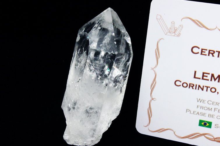 レムリアンシード 虹入り 水晶 原石 ミナスジェライス州コリント産 ※証明書付き[T370-4861] 1枚目