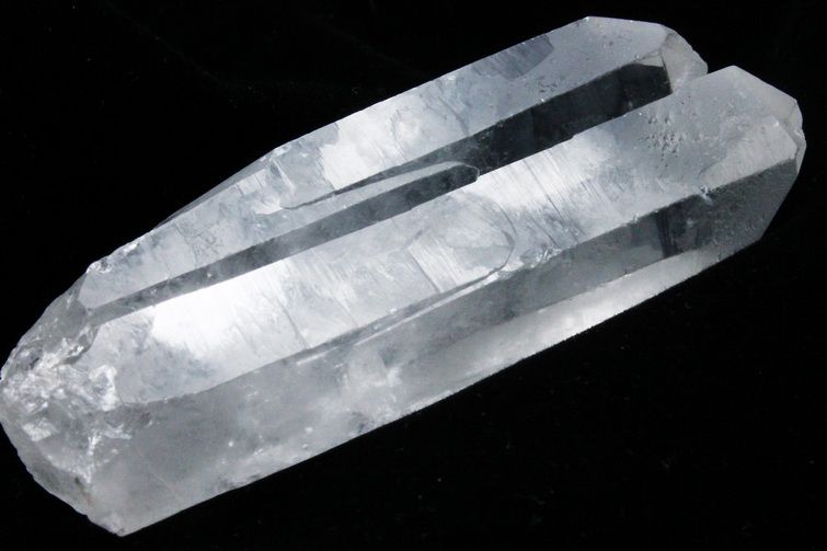 レムリアンシード水晶 ダブルポイント 原石 ミナスジェライス州コリント産 ※証明書付き[T370-4874] 2枚目