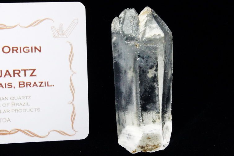 レムリアンシード水晶 ダブルポイント 原石 ミナスジェライス州コリント産 ※証明書付き[T370-4875] 1枚目