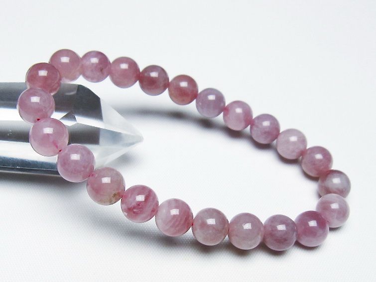 tomoe ローズクオーツ8インチD♯+35 お値下げ10日まで ローズクォーツ ブレスレット 8mm [t373-6786]
