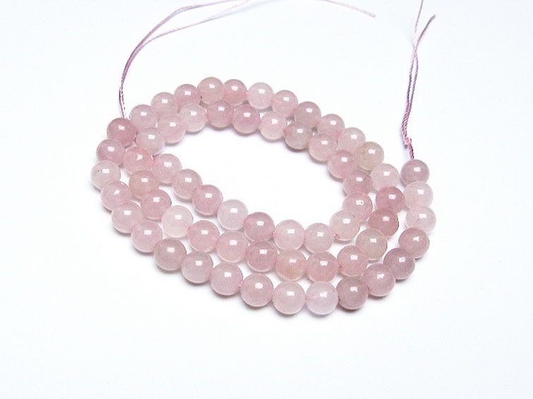 ローズクォーツ 一連 7mm ビーズ [t374-1707] 1枚目