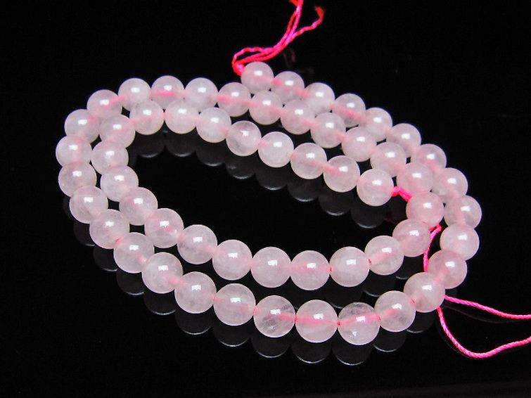 ローズクォーツ 一連 7mm ビーズ [t374-2253] 1枚目