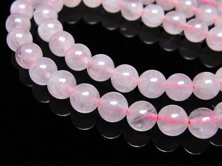 ローズクォーツ 一連 7mm ビーズ [t374-2253] 3枚目