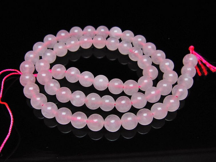 ローズクォーツ 一連 6mm ビーズ [t374-2391] 1枚目