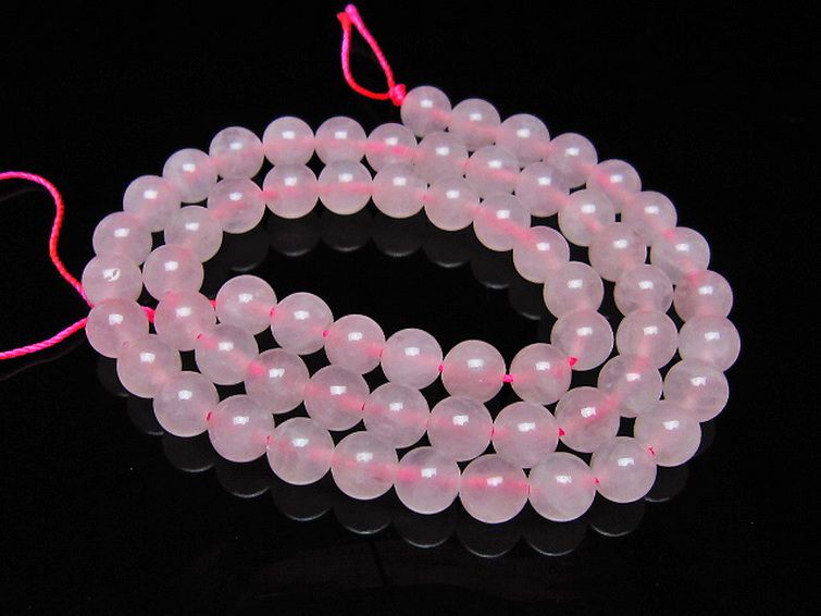 ローズクォーツ 一連 6mm ビーズ [t374-2416] 1枚目