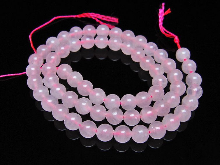 ローズクォーツ 一連 6mm ビーズ [t374-2421] 1枚目