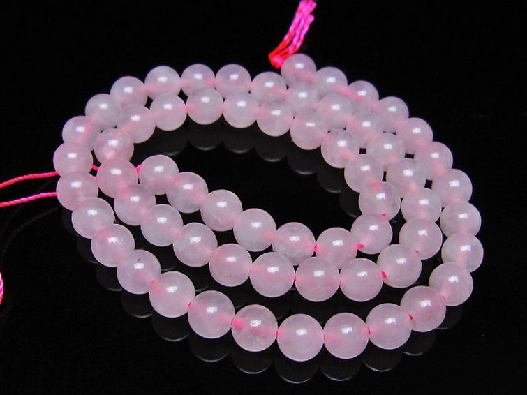 ローズクォーツ 一連 6mm ビーズ [t374-2428] 1枚目