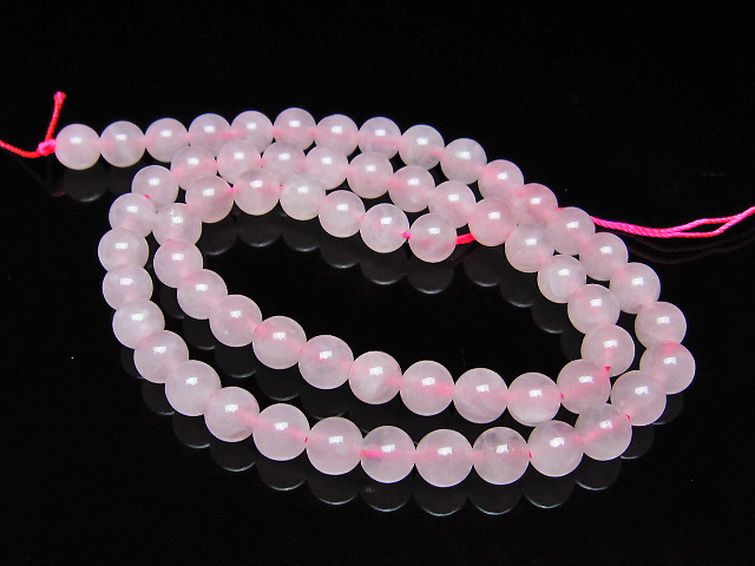 ローズクォーツ 一連 6mm ビーズ [t374-2435] 1枚目
