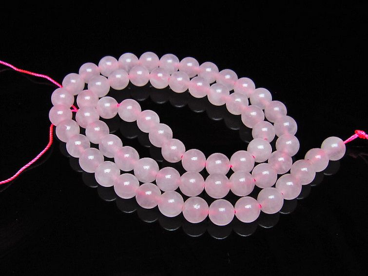 ローズクォーツ 一連 6mm ビーズ [t374-2441] 1枚目