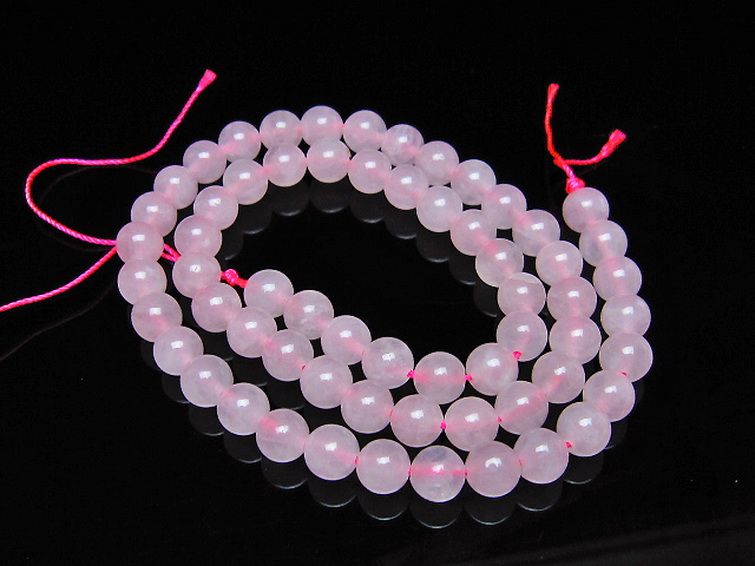 ローズクォーツ 一連 6mm ビーズ [t374-2457] 1枚目