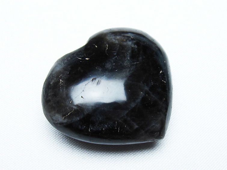 モリオン 純天然 黒水晶 ハート 置物 [t375-4392] 1枚目