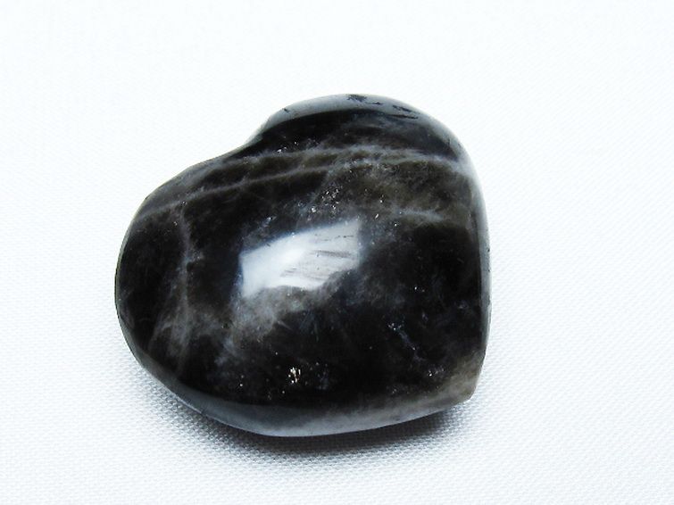 モリオン 純天然 黒水晶 ハート 置物 [t375-4399] 1枚目