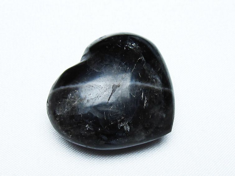 モリオン 純天然 黒水晶 ハート 置物 [t375-4406] 1枚目