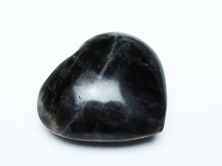 モリオン 純天然 黒水晶 ハート 置物 [t375-4424] 1枚目