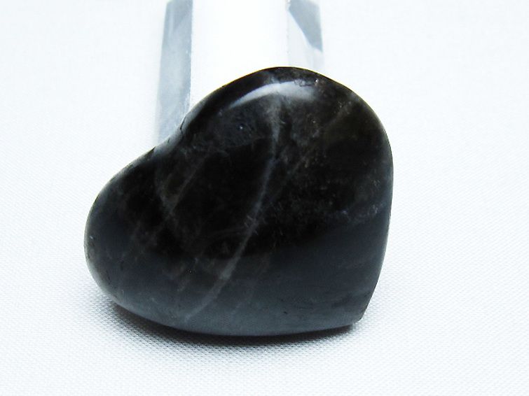 モリオン 純天然 黒水晶 ハート 置物 [t375-4424] 2枚目