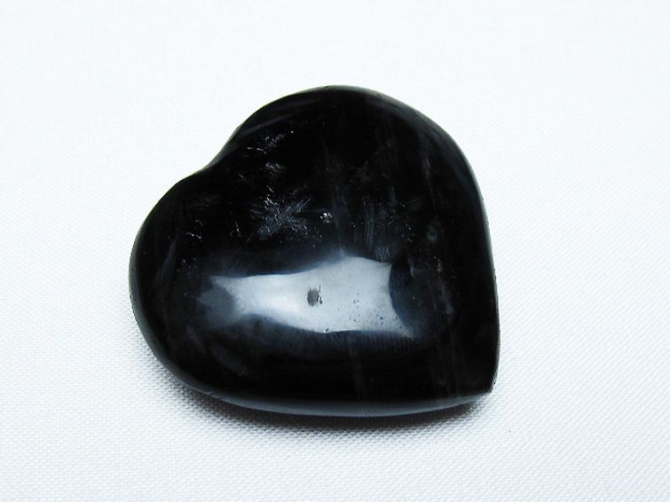 モリオン 純天然 黒水晶 ハート 置物 [t375-4463] 1枚目