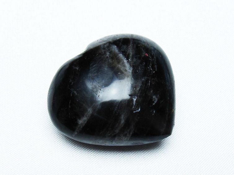 モリオン 純天然 黒水晶 ハート 置物 [t375-4474] 1枚目
