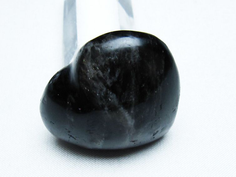 モリオン 純天然 黒水晶 ハート 置物 [t375-4474] 2枚目