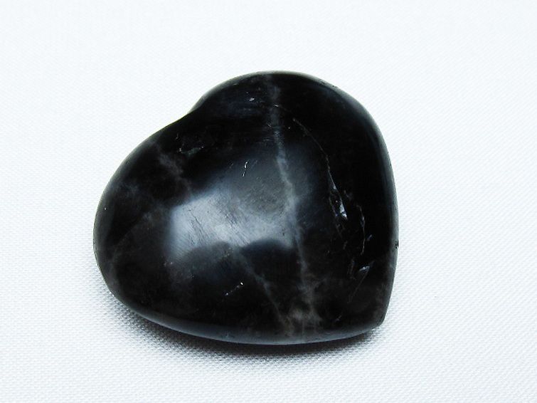 モリオン 純天然 黒水晶 ハート 置物[T375-4493] 1枚目