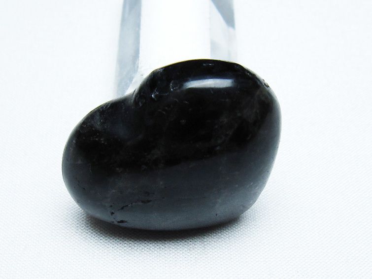 モリオン 純天然 黒水晶 ハート 置物[T375-4494] 2枚目
