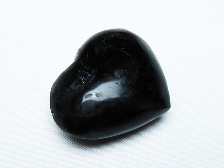 モリオン 純天然 黒水晶 ハート 置物 [t375-4520] 1枚目
