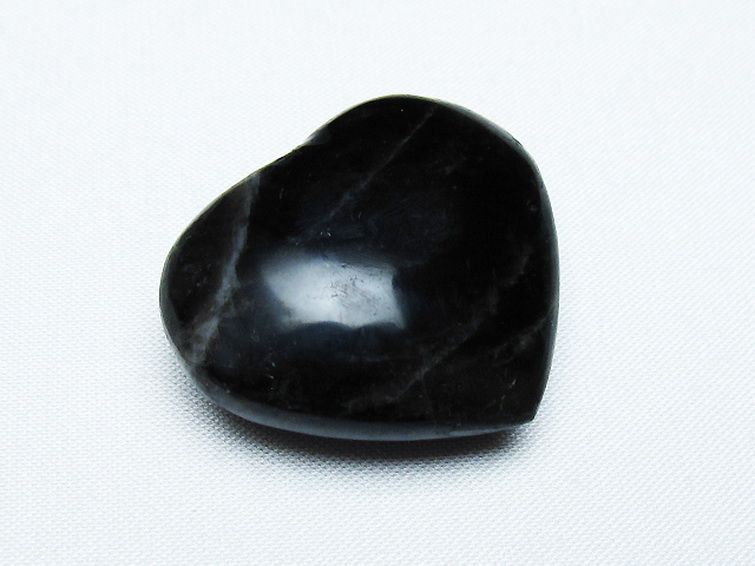 モリオン 純天然 黒水晶 ハート 置物[T375-4529] 1枚目