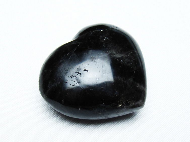 モリオン 純天然 黒水晶 ハート 置物[T375-4567] 1枚目