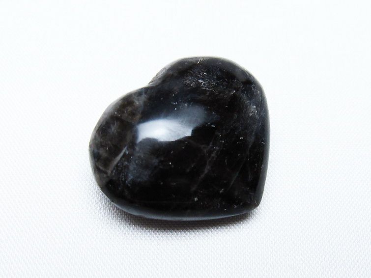 モリオン 純天然 黒水晶 ハート 置物 [t375-4583] 1枚目