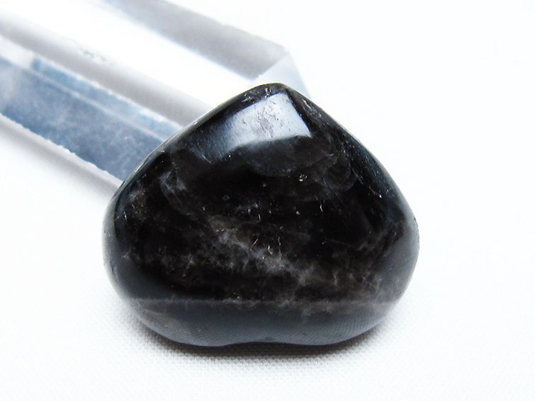 モリオン 純天然 黒水晶 ハート 置物 [t375-4583] 3枚目